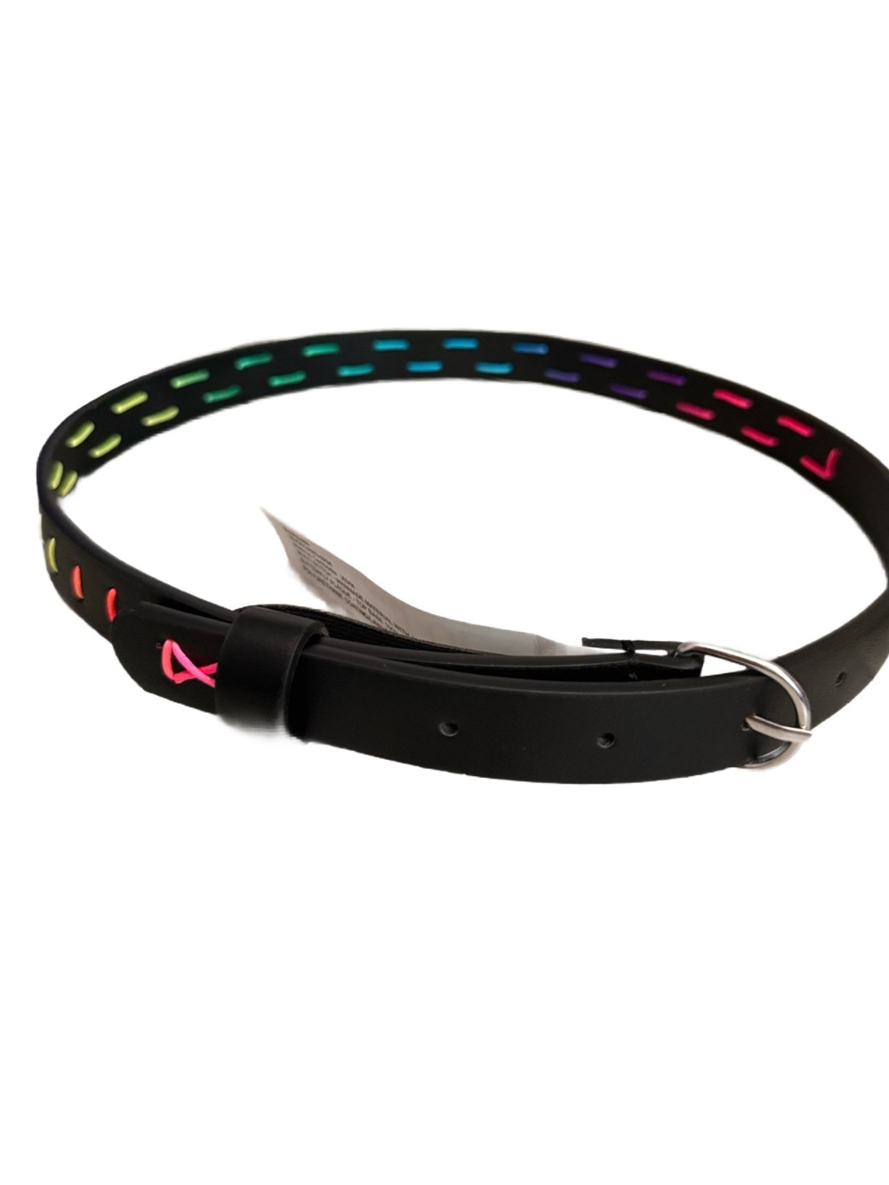 Black girls Belt with Rainbow Accent